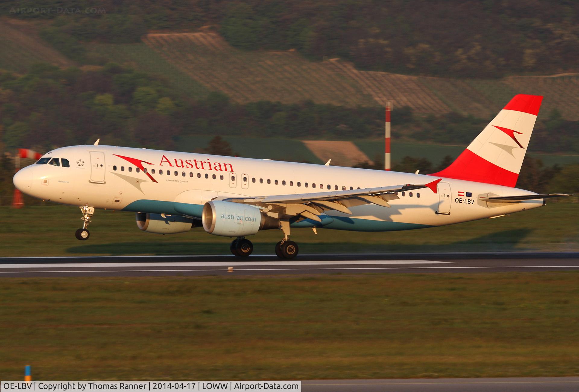 OE-LBV, 2000 Airbus A320-214 C/N 1385, Austrian A320