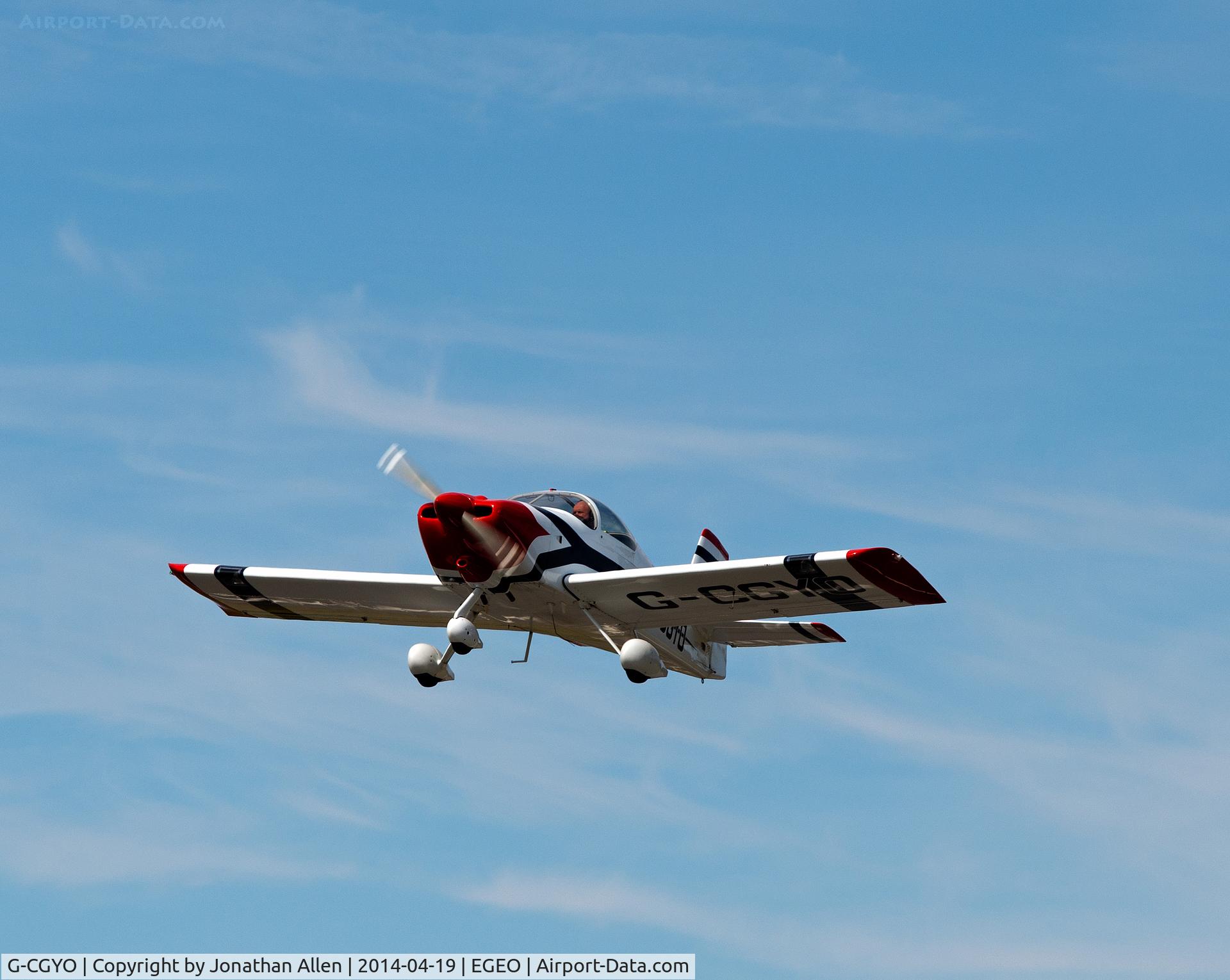 G-CGYO, 2005 Vans RV-6A C/N 24704, Taking off from Oban Airport.
