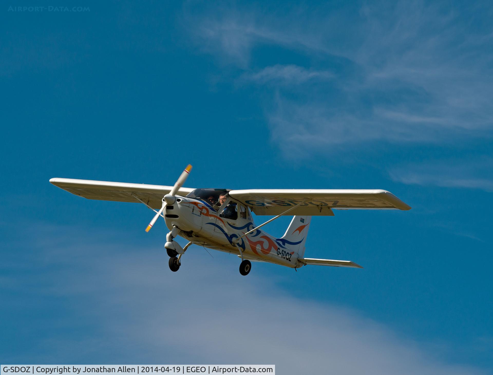 G-SDOZ, 2005 Tecnam P-92EA Echo Super C/N PFA 318A-14287, About to land on runway 19 at Oban Airport.