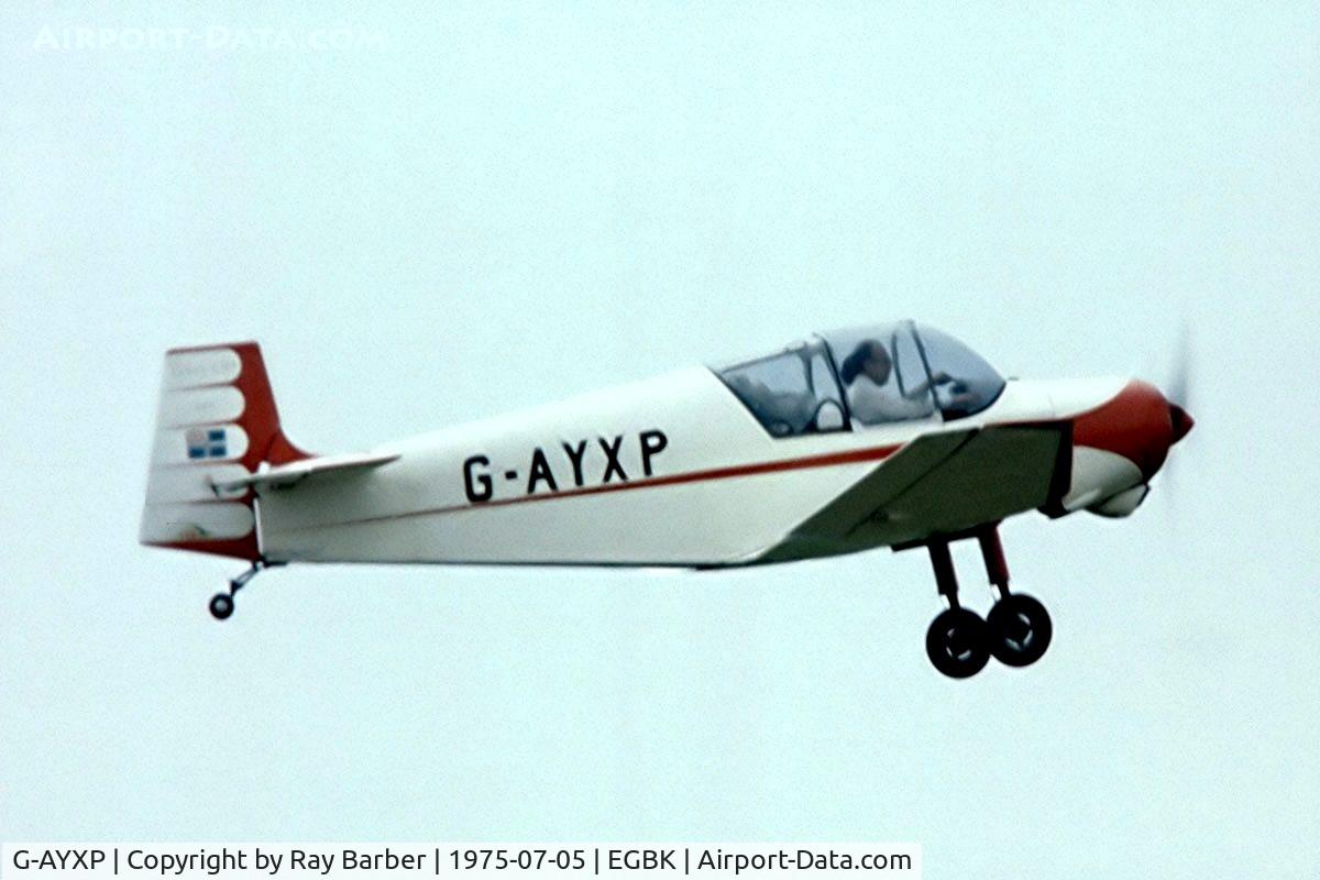 G-AYXP, 1958 SAN Jodel D-117A C/N 693, SAN Jodel D.117A Gran Tourisme [693] Sywell~G 05/07/1975. Taken from a slide.