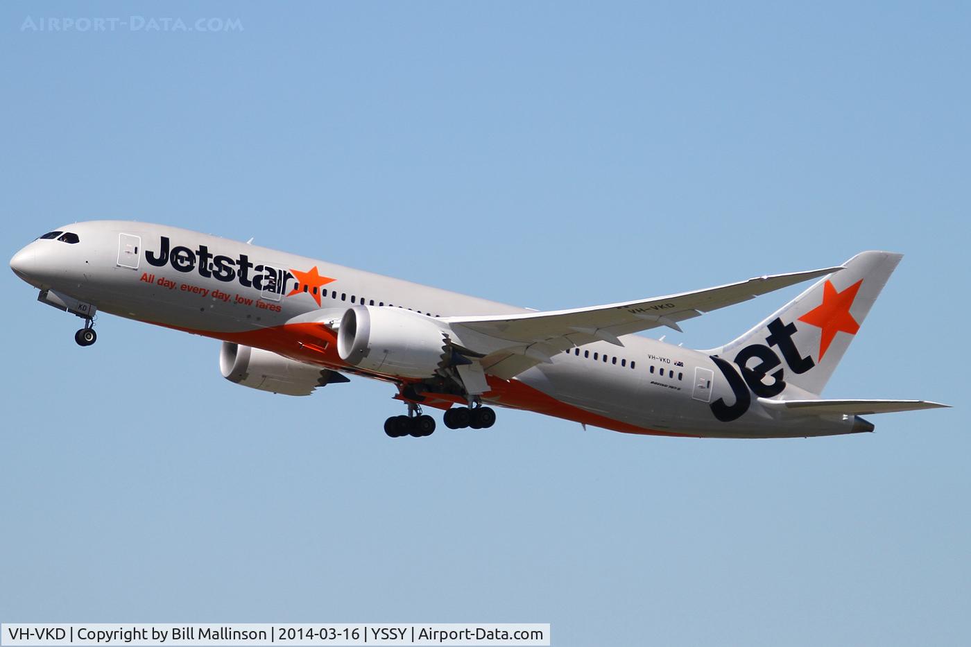 VH-VKD, 2013 Boeing 787-8 Dreamliner C/N 36229, up from 34L