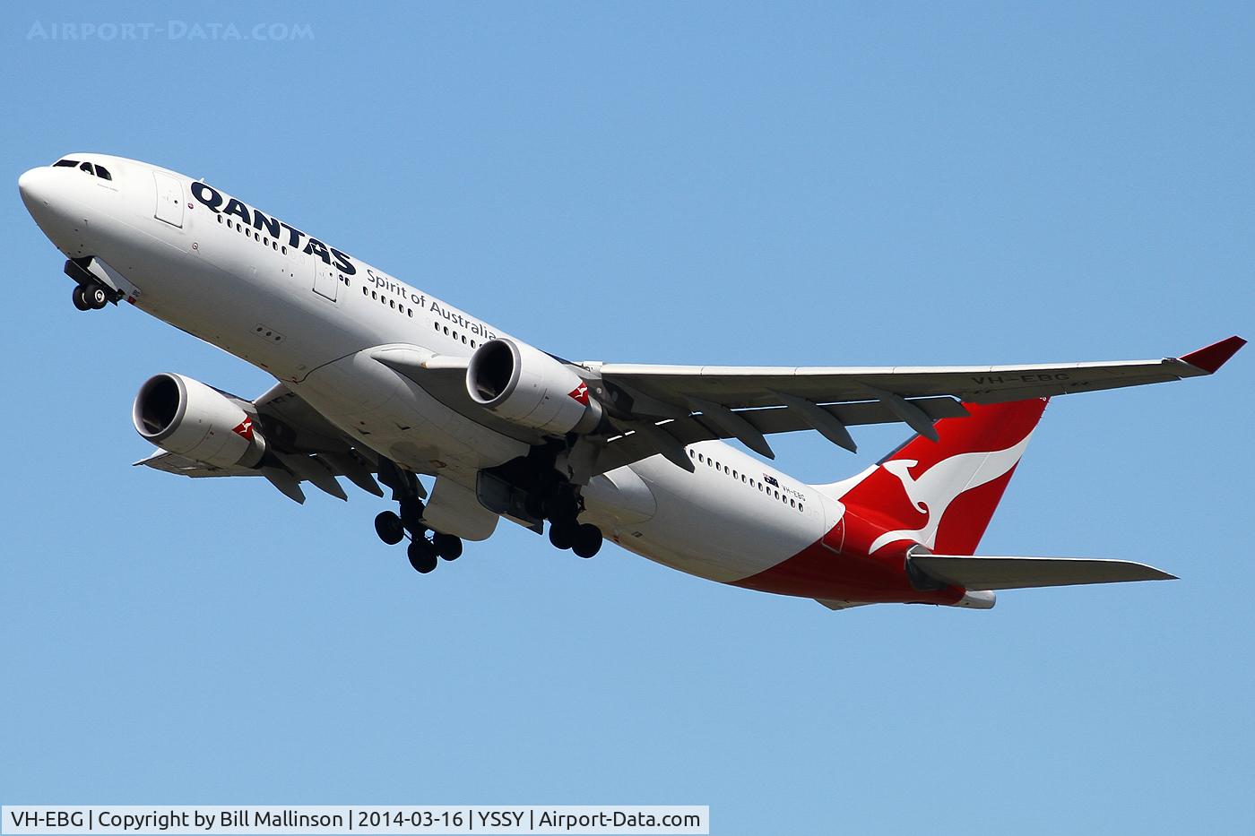 VH-EBG, 2007 Airbus A330-202 C/N 887, off from 34L
