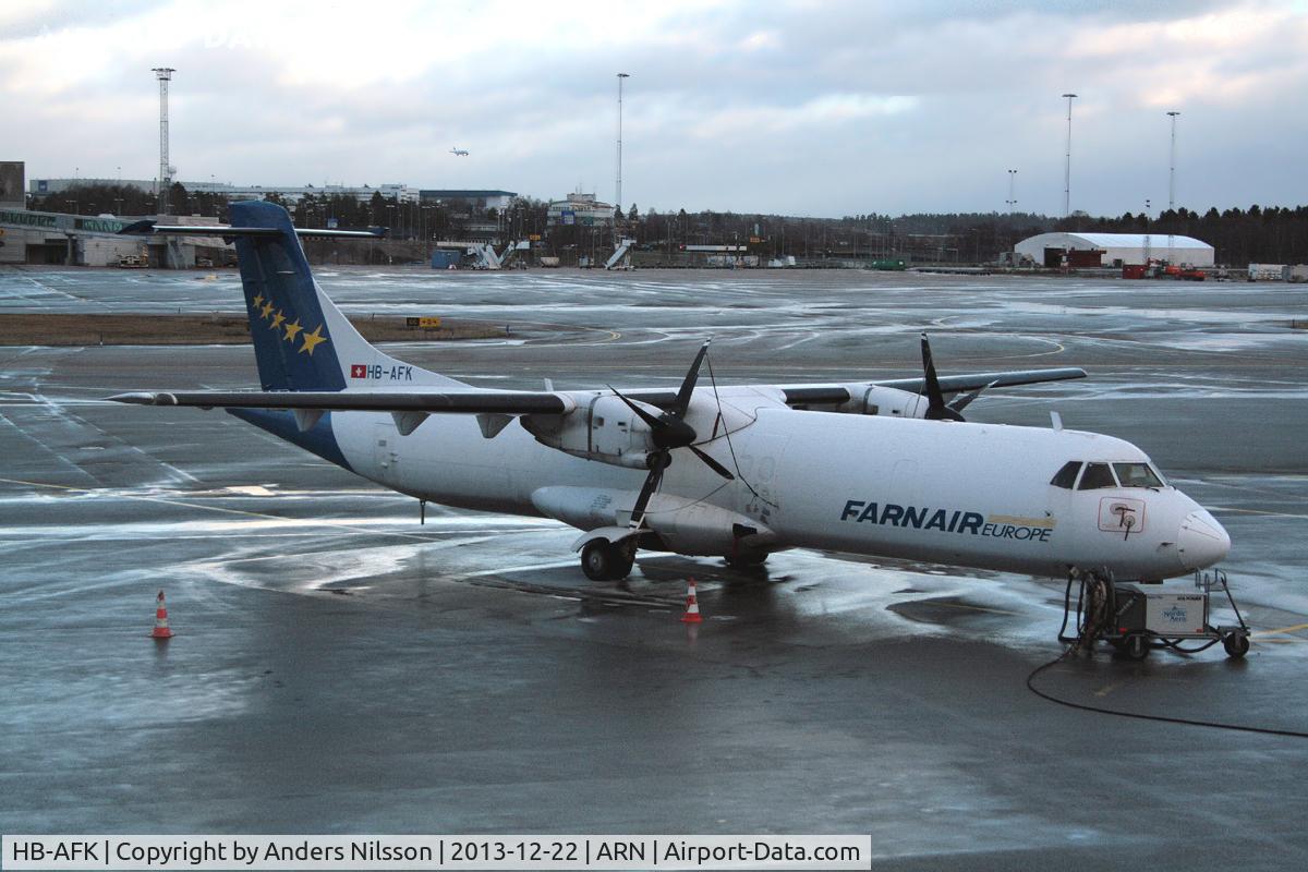 HB-AFK, 1991 ATR 72-202 C/N 232, Parked at ramp R.