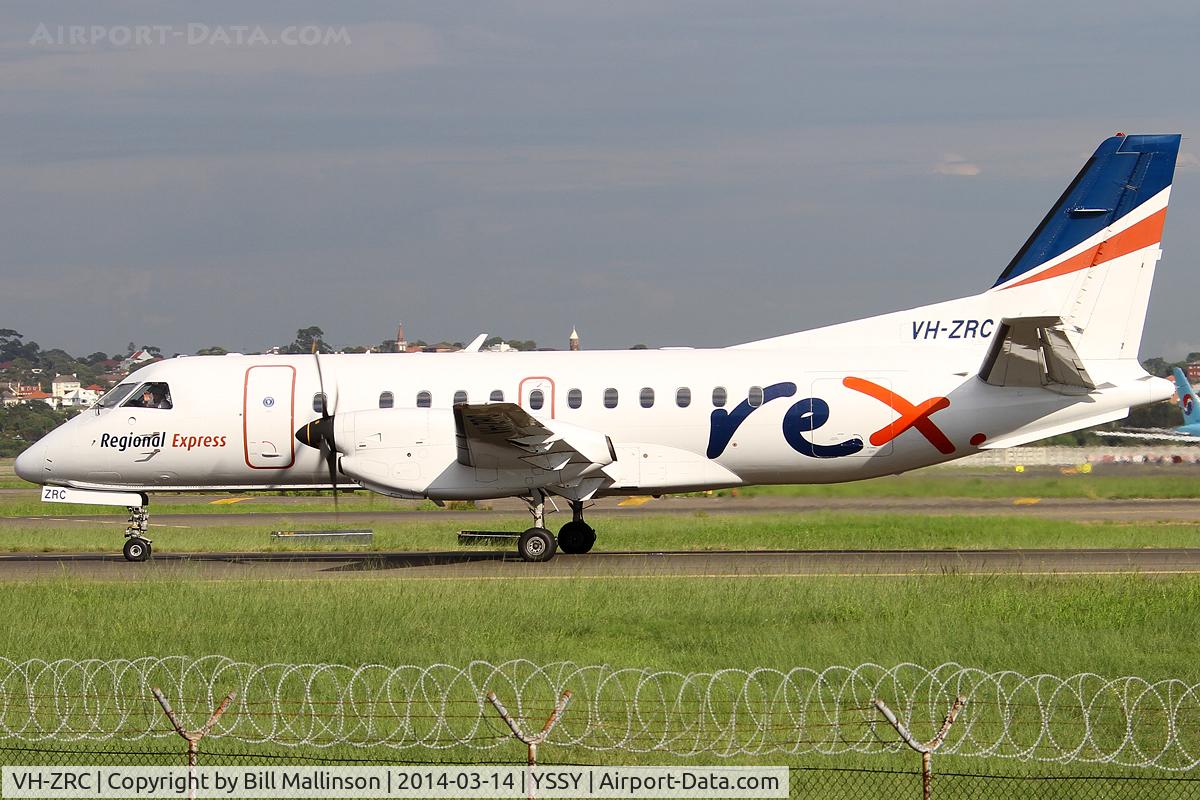 VH-ZRC, 1996 SAAB 340B C/N 340B-390, taxiing to 34R