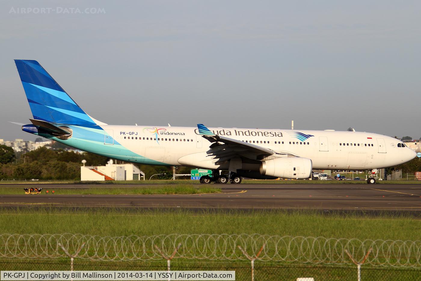 PK-GPJ, 2009 Airbus A330-243 C/N 988, taxiing from 34L