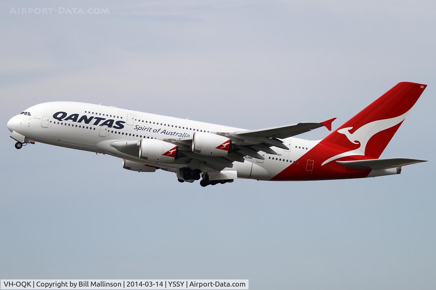 VH-OQK, 2011 Airbus A380-842 C/N 063, up from 34L