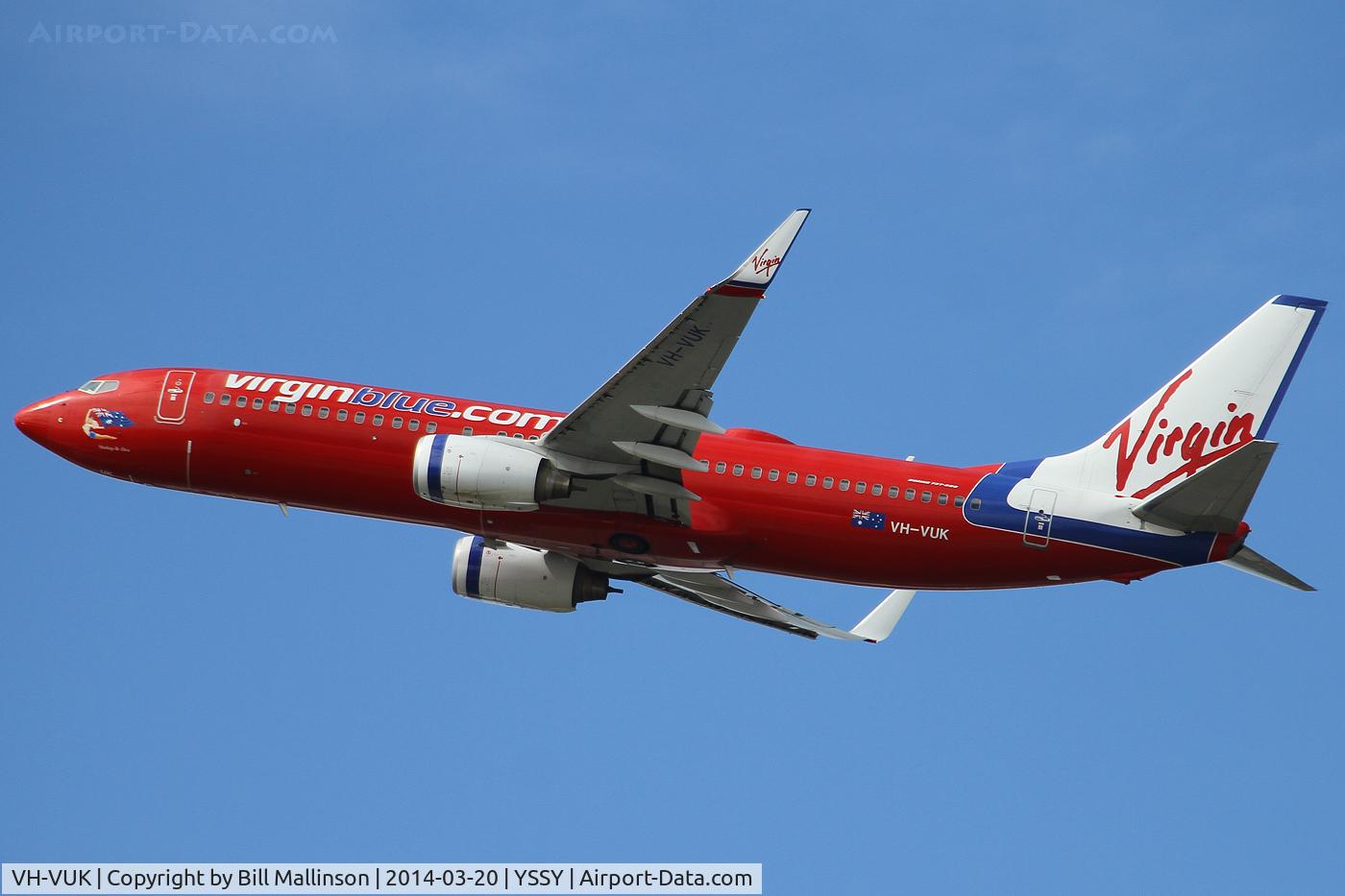 VH-VUK, 2007 Boeing 737-8FE C/N 36602/2353, away from 34L