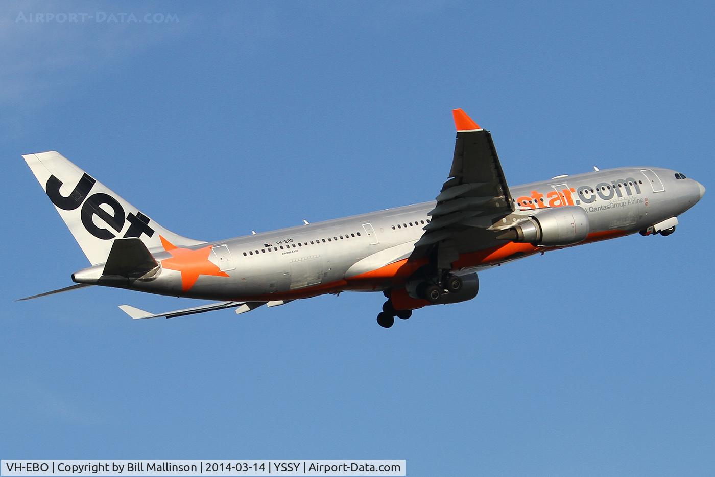VH-EBO, 2010 Airbus A330-202 C/N 1169, away from 34L