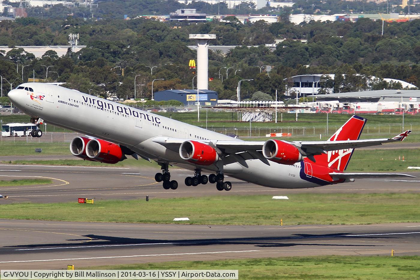 G-VYOU, 2006 Airbus A340-642 C/N 765, away from 34L