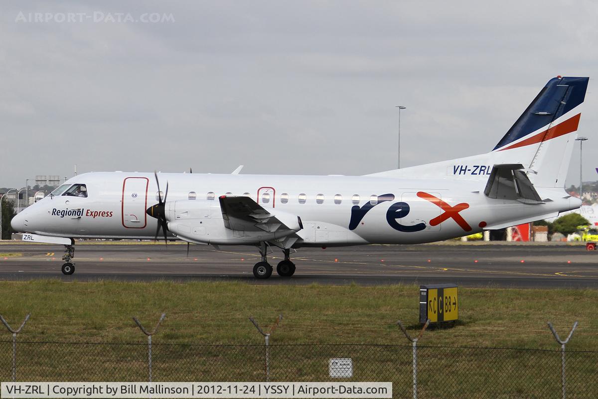 VH-ZRL, 1996 Saab 340B C/N 340B-398, taxiing to 34L