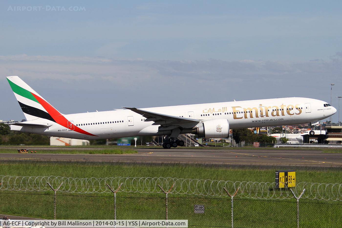 A6-ECF, 2007 Boeing 777-36H/ER C/N 35574, away from 34L