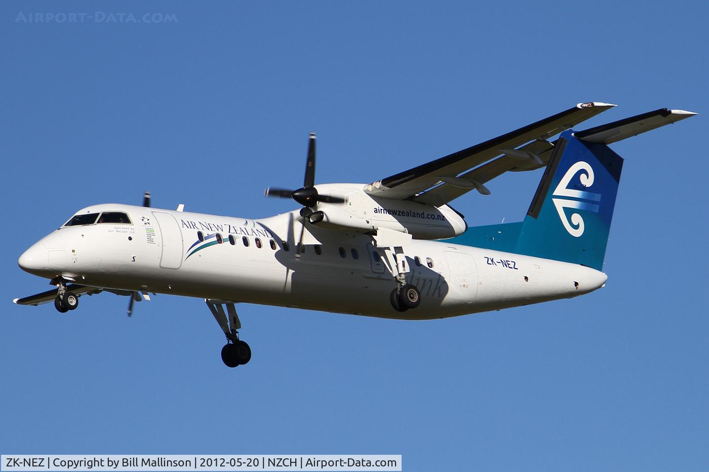 ZK-NEZ, 2007 De Havilland Canada DHC-8-311 Dash 8 C/N 654, finals to 02