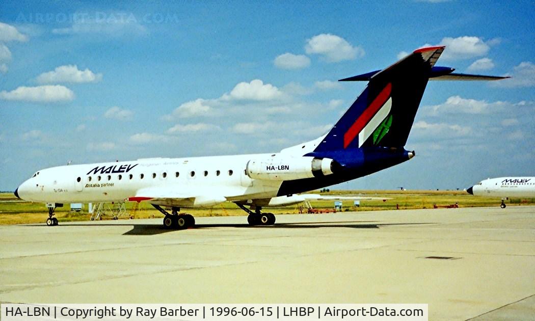 HA-LBN, 1974 Tupolev Tu-134A-3 C/N 12096, Tupolev Tu-134A-3 [12096] (Malev) Budapest-Ferihegy~HA 15/06/1996