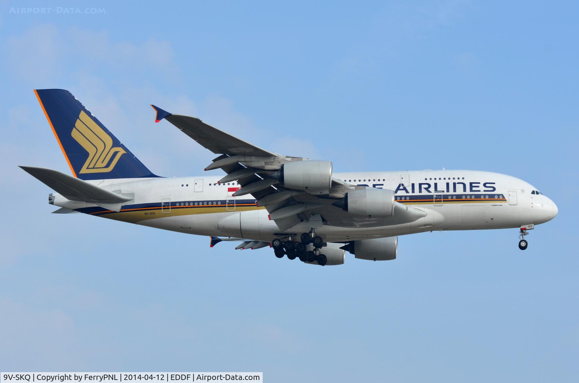 9V-SKQ, 2011 Airbus A380-841 C/N 079, Singapore A380 landing in FRA
