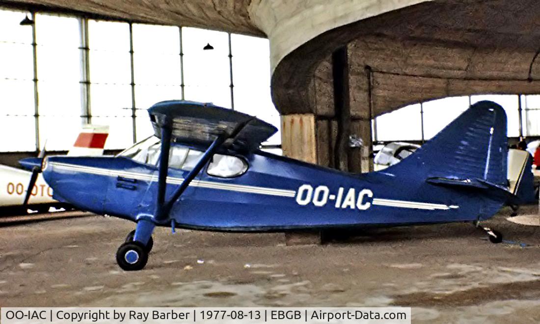 OO-IAC, 1948 Consolidated Vultee 108-3 C/N 108-5243, Stinson 108-3 Voyager [108-5243] Brussels-Grimbergen~OO 13/08/1977. Taken from a slide.