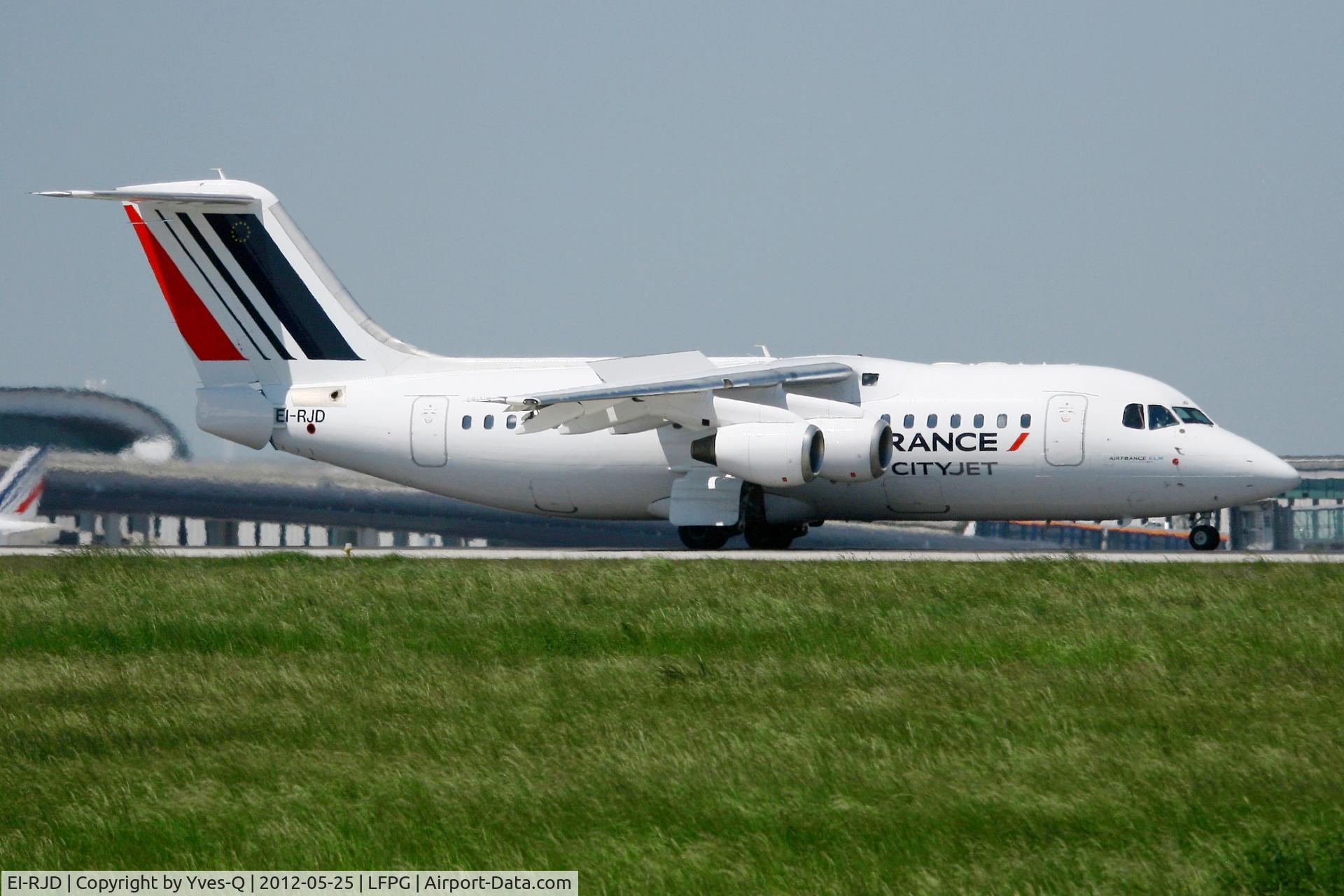 EI-RJD, 1998 BAE Systems Avro 146-RJ85 C/N E.2334, British Aerospace RJ-85, Landing Rwy 08R, Roissy Charles De Gaulle Airport (LFPG-CDG)