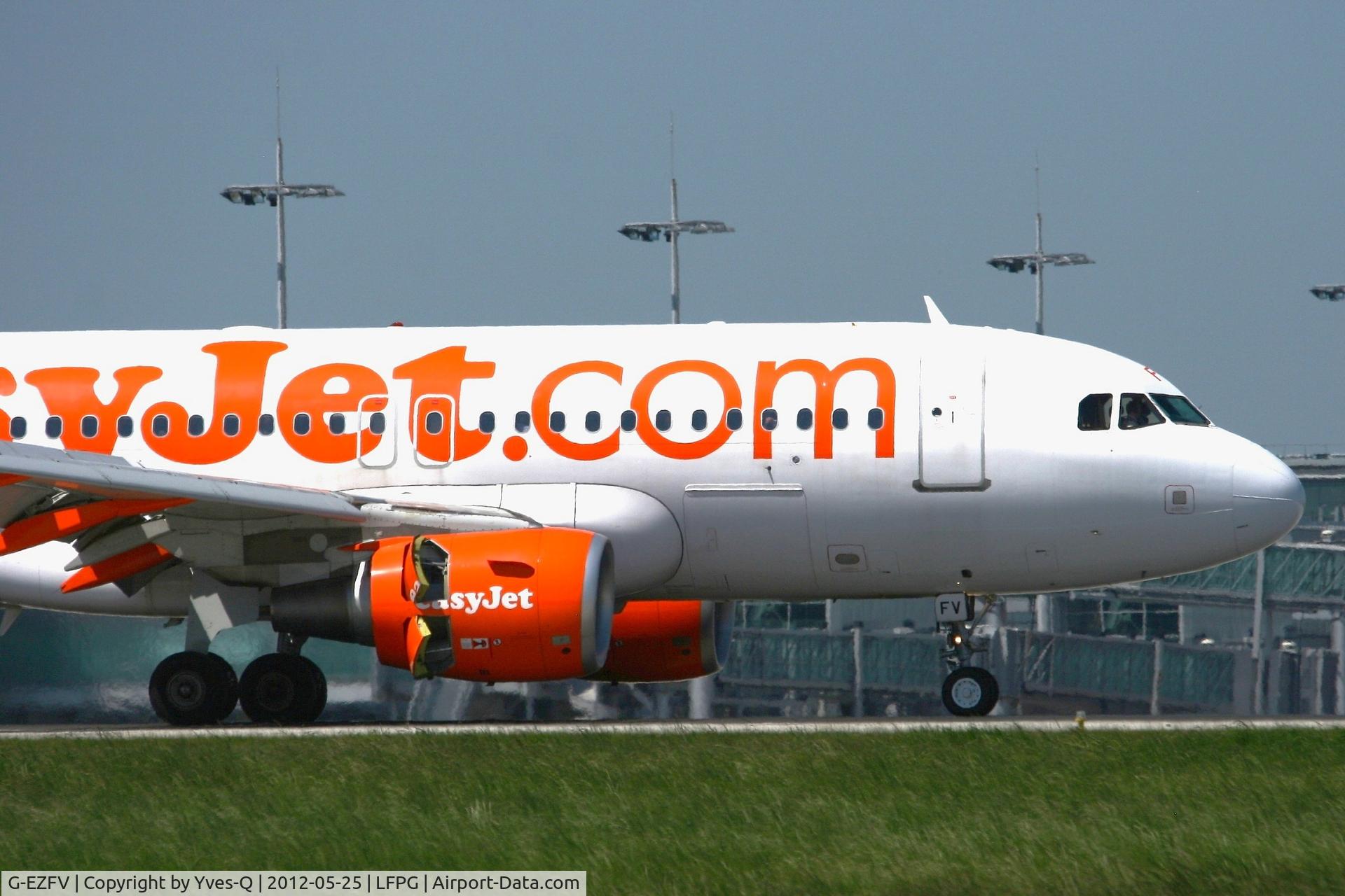 G-EZFV, 2010 Airbus A319-111 C/N 4327, Airbus A319-111, Landing Rwy 08R, Roissy Charles De Gaulle Airport (LFPG-CDG)