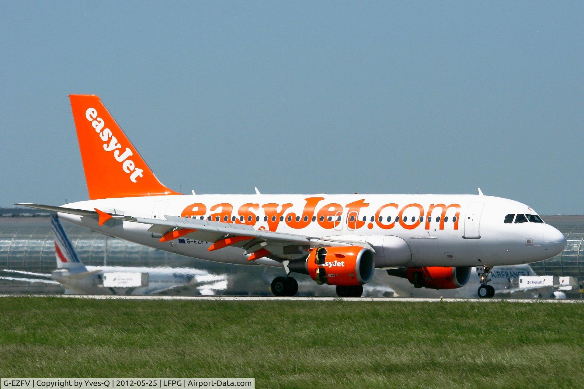 G-EZFV, 2010 Airbus A319-111 C/N 4327, Airbus A319-111, Landing Rwy 08R, Roissy Charles De Gaulle Airport (LFPG-CDG)
