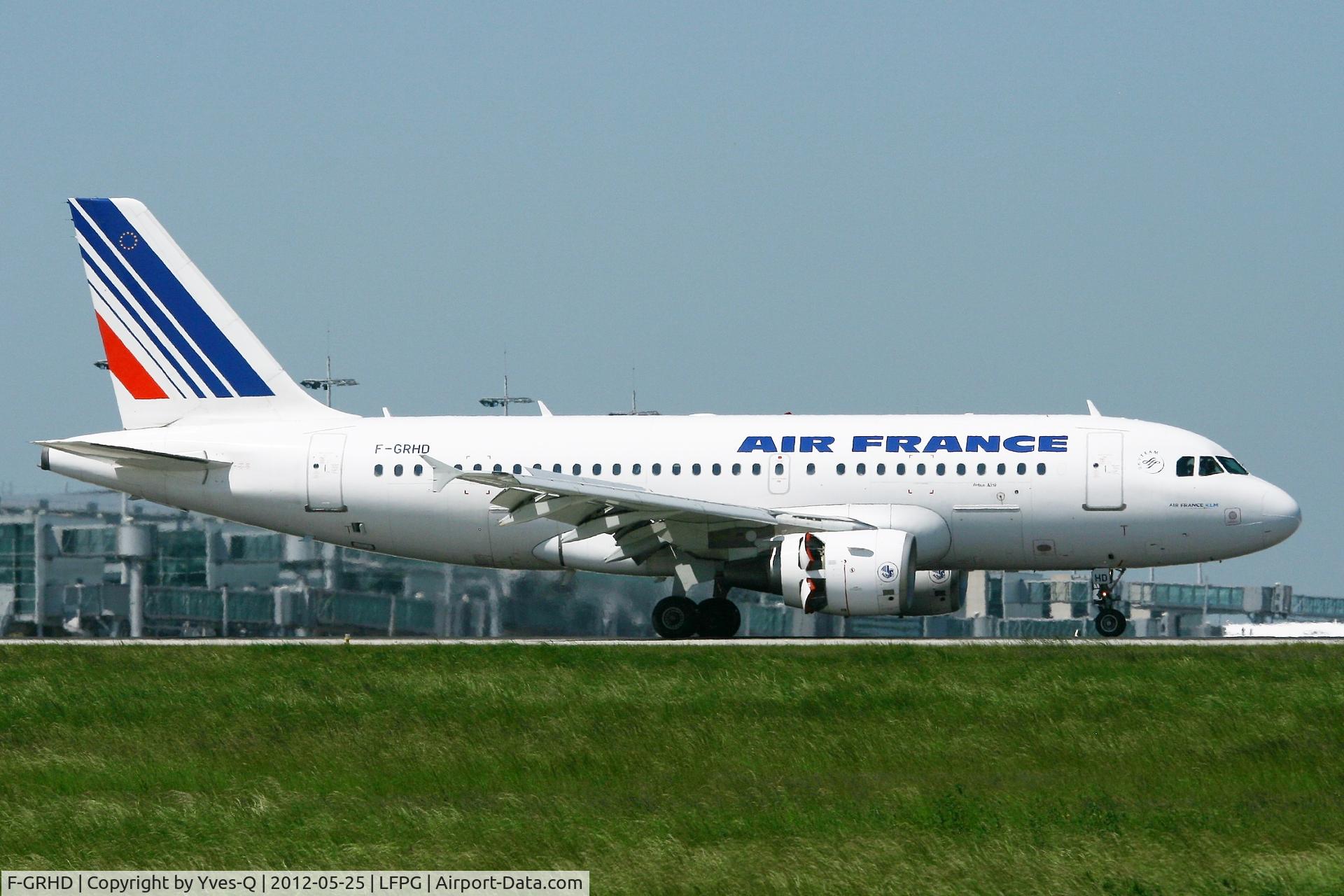 F-GRHD, 1999 Airbus A319-111 C/N 1000, Airbus A319-111, Landing Rwy 08R, Roissy Charles De Gaulle Airport (LFPG-CDG)