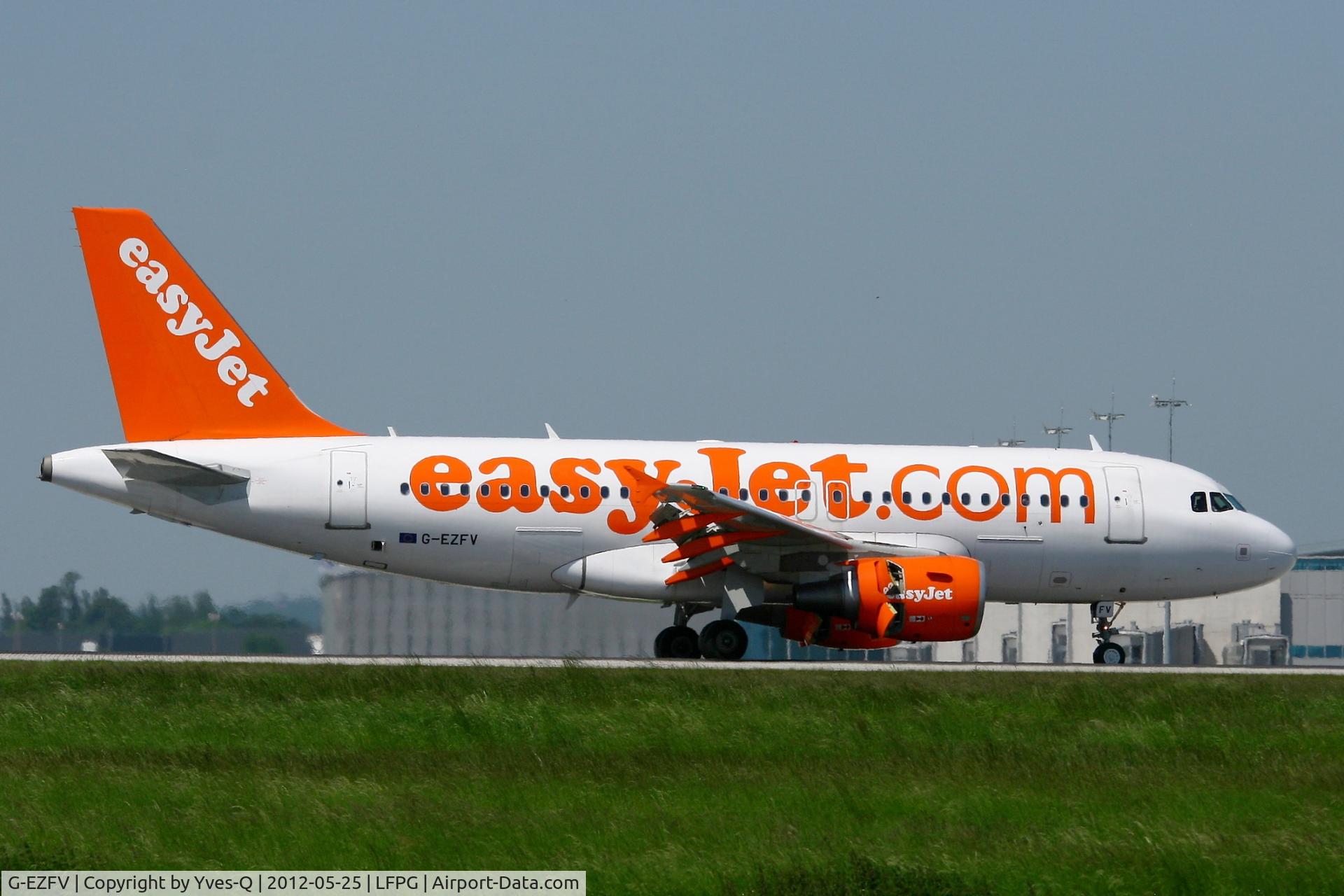 G-EZFV, 2010 Airbus A319-111 C/N 4327, Airbus A319-111, Landing Rwy 08R, Roissy Charles De Gaulle Airport (LFPG-CDG)