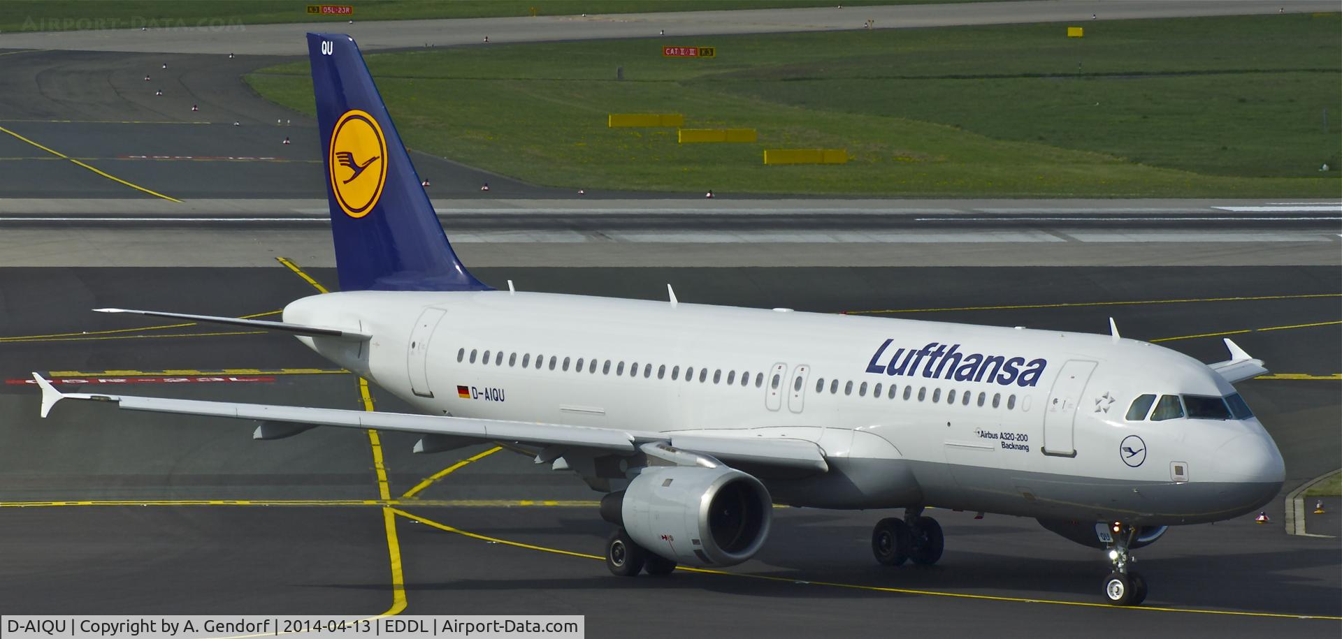 D-AIQU, 2000 Airbus A320-211 C/N 1365, Lufthansa, is here taxiing at Düsseldorf Int'l(EDDL)