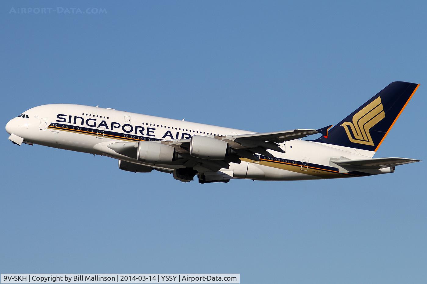 9V-SKH, 2008 Airbus A380-841 C/N 021, away from 34L
