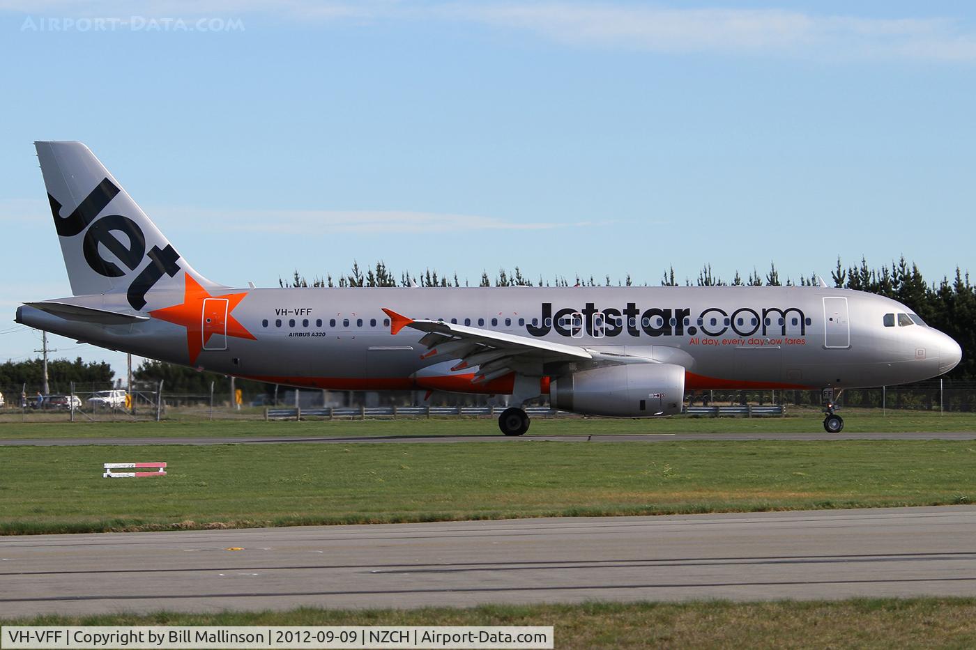 VH-VFF, 2012 Airbus A320-232 C/N 5039, taxiing from 29