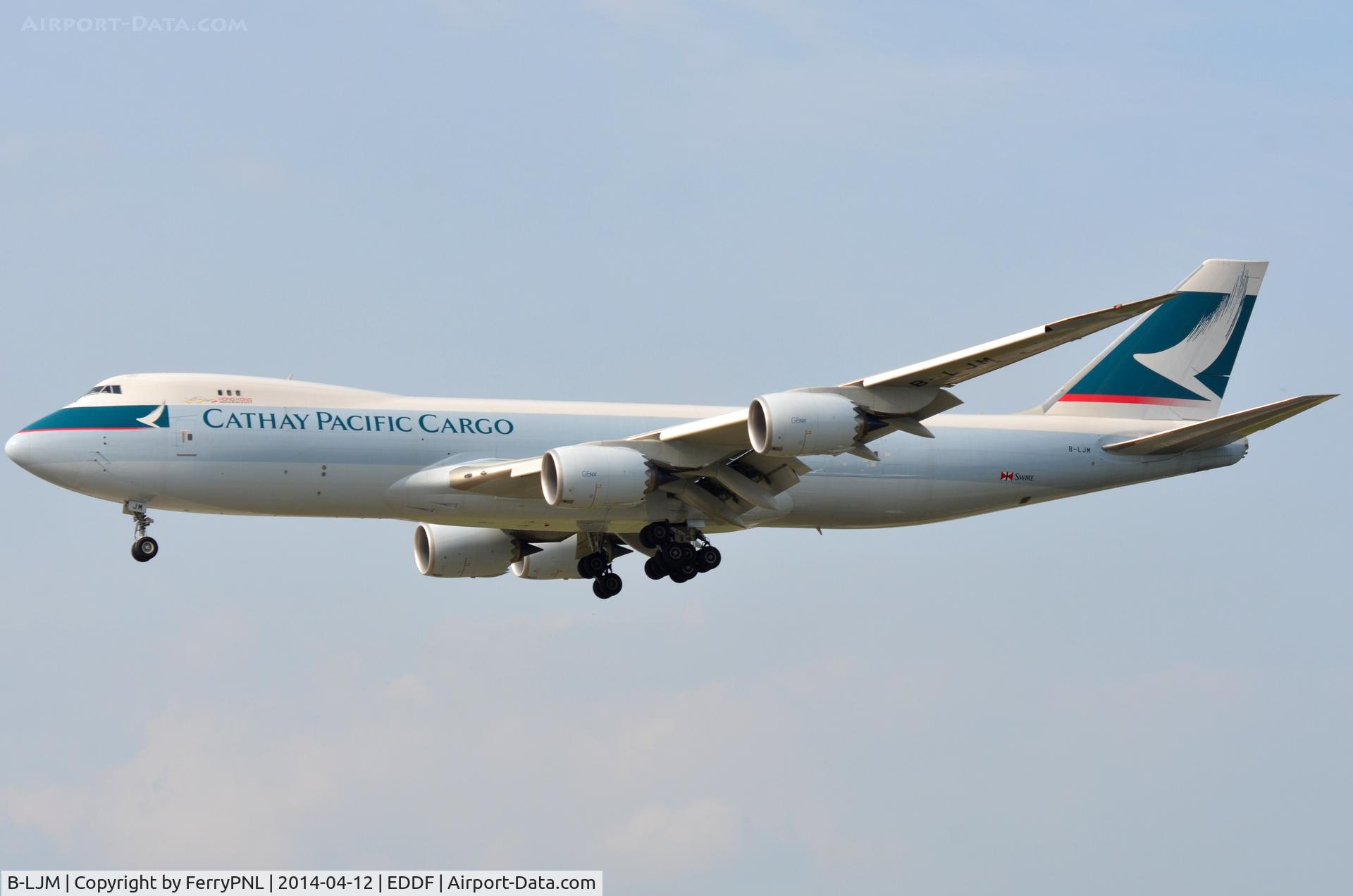 B-LJM, 2013 Boeing 747-867F/SCD C/N 43825, Cathay Pacific B748F arriving in FRA