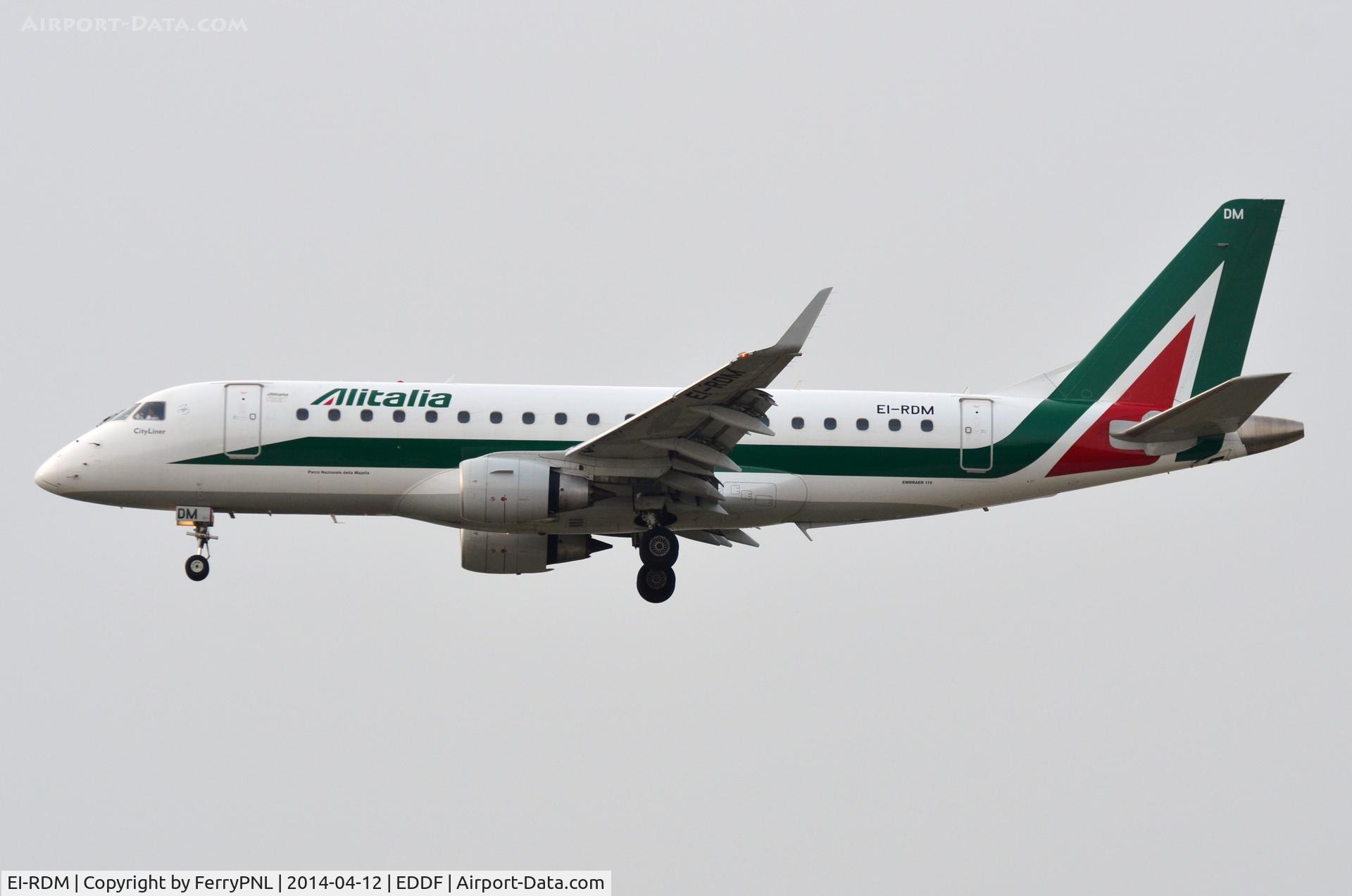 EI-RDM, 2012 Embraer 175LR (ERJ-170-200LR) C/N 17000346, Alitalia ERJ175