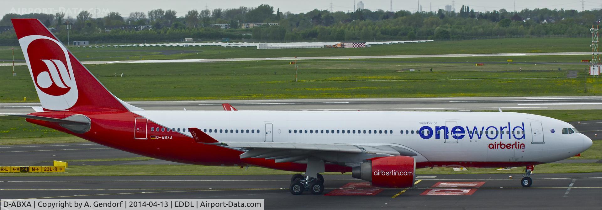 D-ABXA, 1999 Airbus A330-223 C/N 288, Air Berlin (One World ttl.), is here on taxiway 