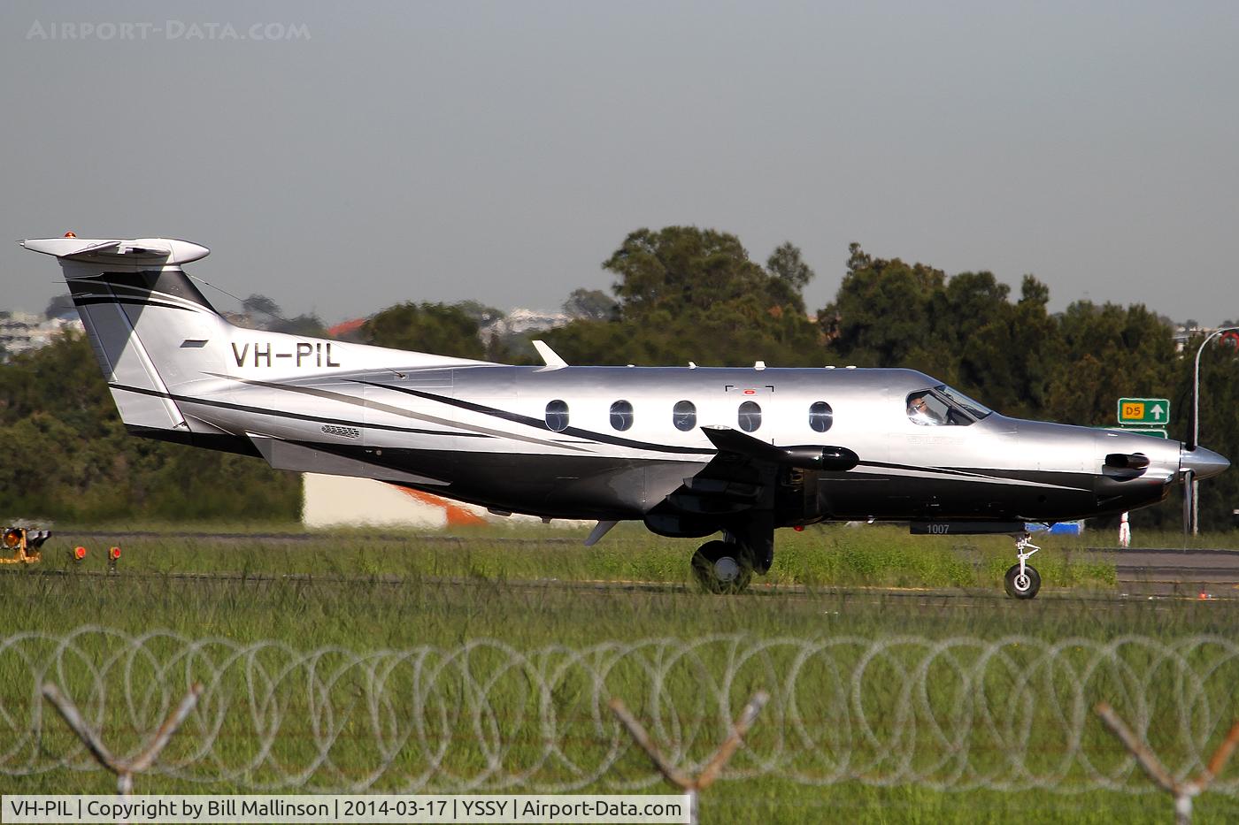 VH-PIL, 1998 Pilatus PC-12/45 C/N 231, taxiing from 34R
