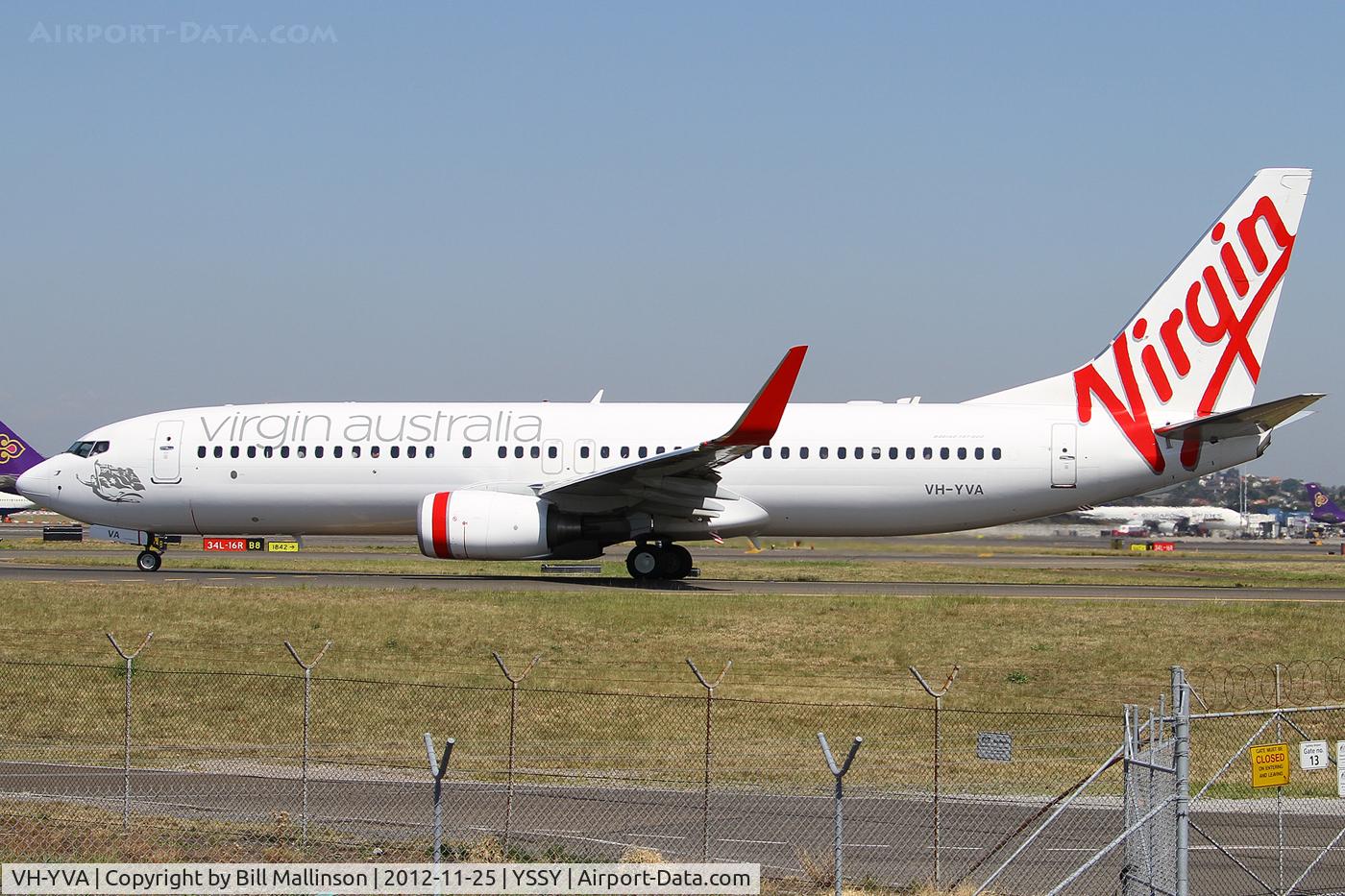 VH-YVA, 2011 Boeing 737-8FE C/N 40995/3680, taxiing to 34R