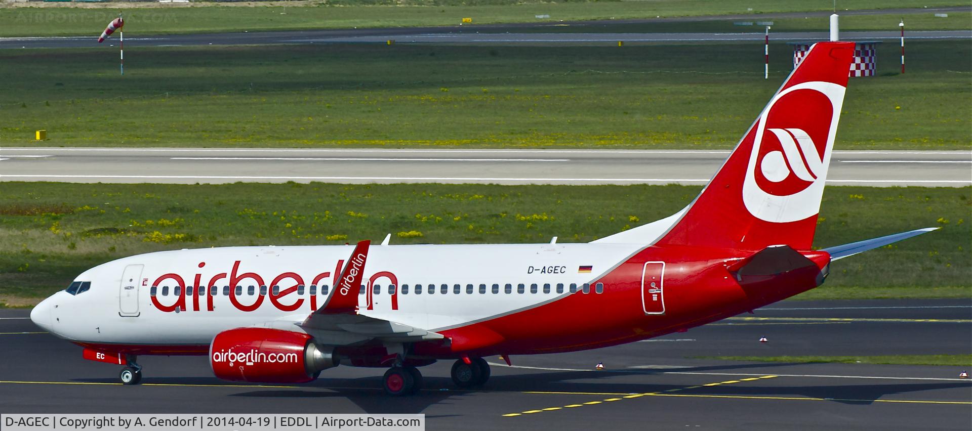 D-AGEC, 2009 Boeing 737-76J C/N 36118, Germania (Air Berlin cs.), is here on taxiway 