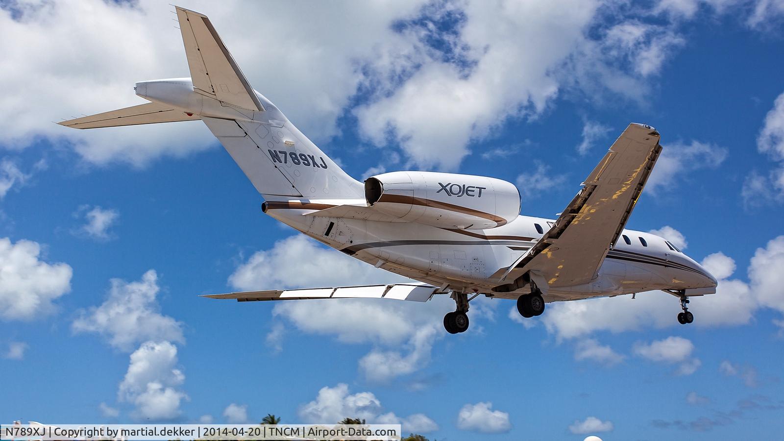 N789XJ, 2008 Cessna 750 Citation X Citation X C/N 750-0289, Landing to SXM