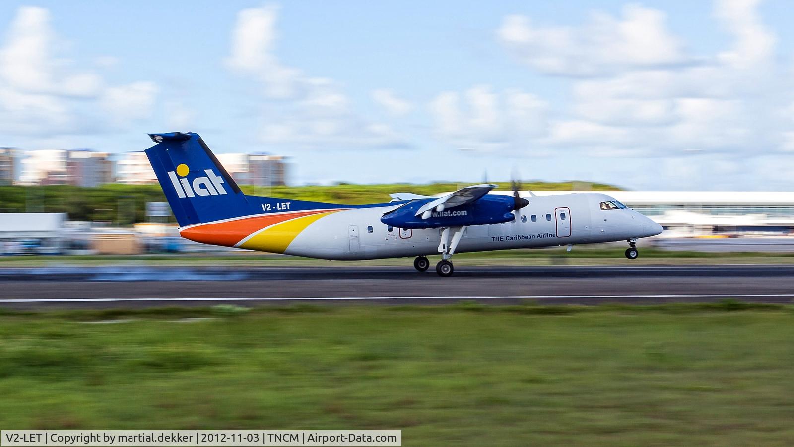 V2-LET, 1995 De Havilland Canada DHC-8-311B Dash 8 C/N 416, Landing to SXM