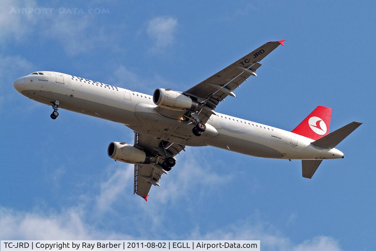 TC-JRD, 2007 Airbus A321-231 C/N 3015, Airbus A321-231 [3015] (THY Turkish Airlines) Home~G 02/08/2011. On approach 27R.