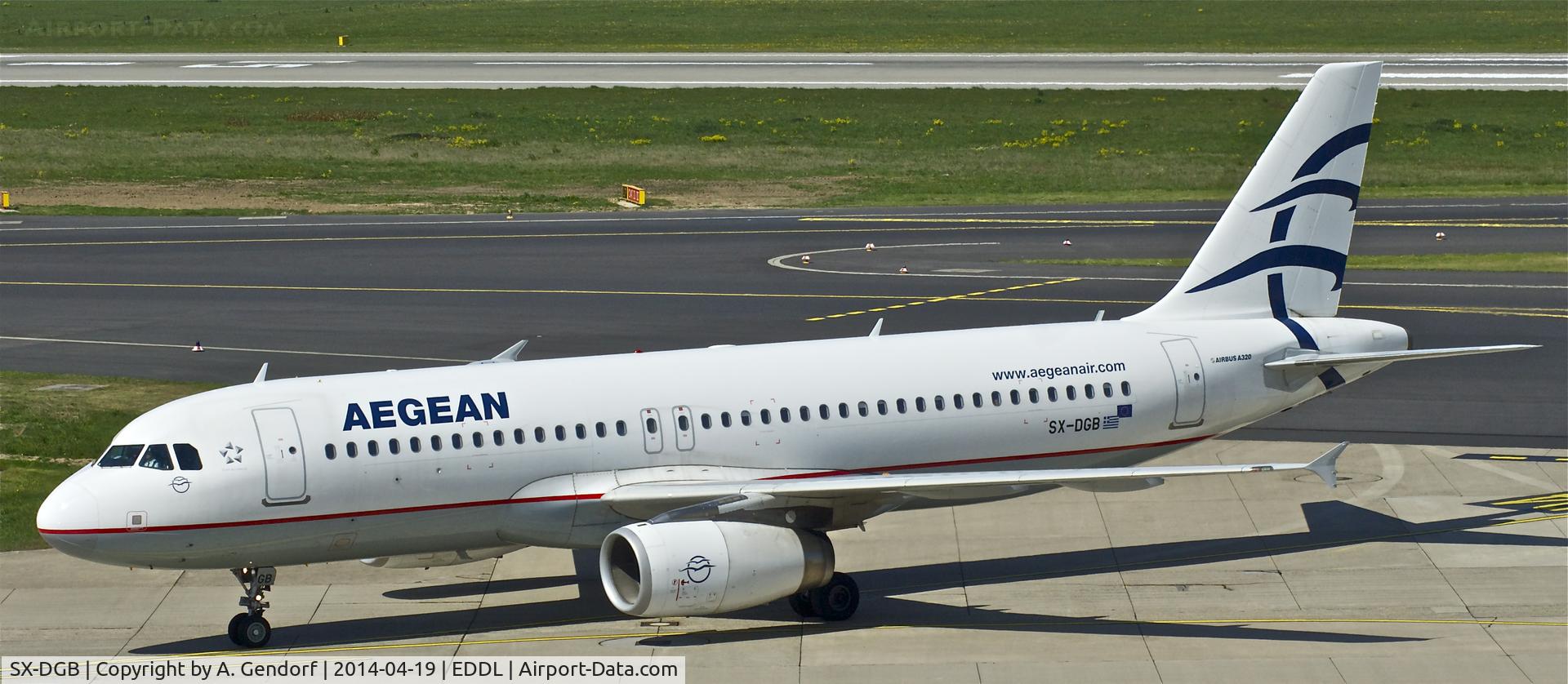 SX-DGB, 2009 Airbus A320-232 C/N 4165, Aegean Airlines, seen here at Düsseldorf Int'l(EDDL), taxiing to the gate