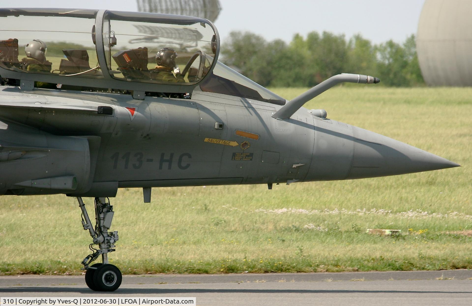 310, Dassault Rafale B C/N 310, French Air Force Dassault Rafale B (113-HC), Taxiing after landing rwy 24, Avord Air Base 702 (LFOA) Open day 2012