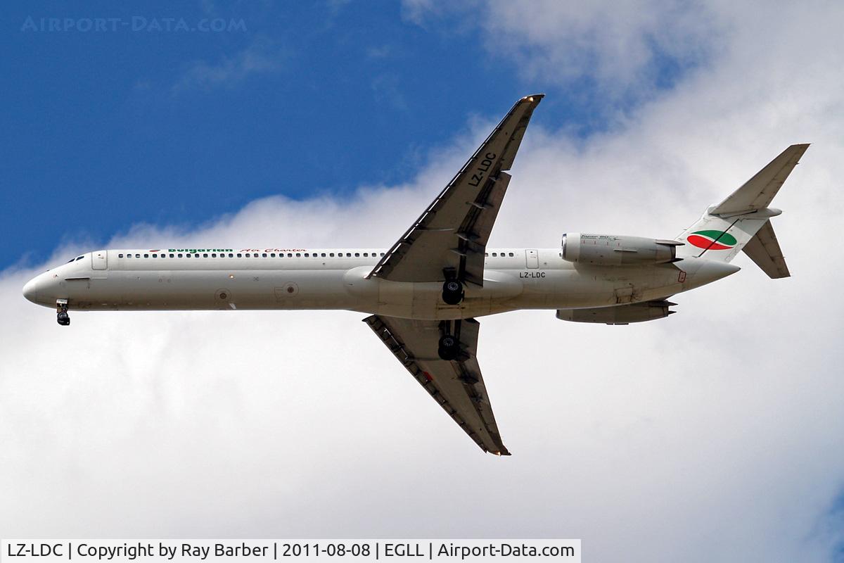 LZ-LDC, 1986 McDonnell Douglas MD-82 (DC-9-82) C/N 49217, McDonnell Douglas DC-9-82 [49217] (Bulgarian Air Charter) Home~G 08/08/2011. On approach 27R.