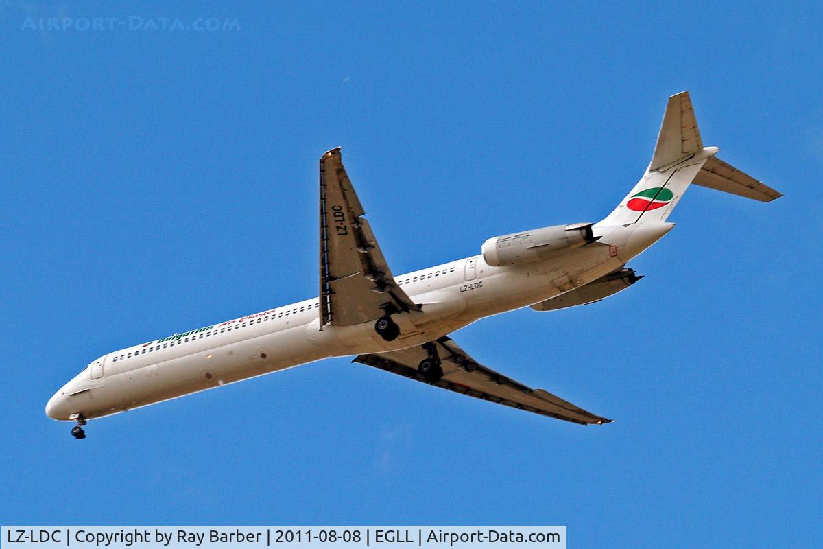 LZ-LDC, 1986 McDonnell Douglas MD-82 (DC-9-82) C/N 49217, McDonnell Douglas DC-9-82 [49217] (Bulgarian Air Charter) Home~G 08/08/2011. On approach 27R.
