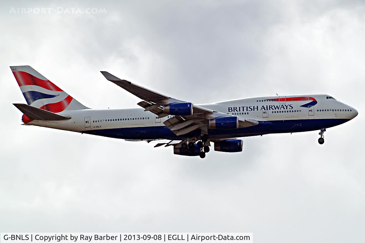 G-BNLS, 1991 Boeing 747-436 C/N 24629, Boeing 747-436 [24629] (British Airways) Home~G 08/09/2013. On approach 27L.