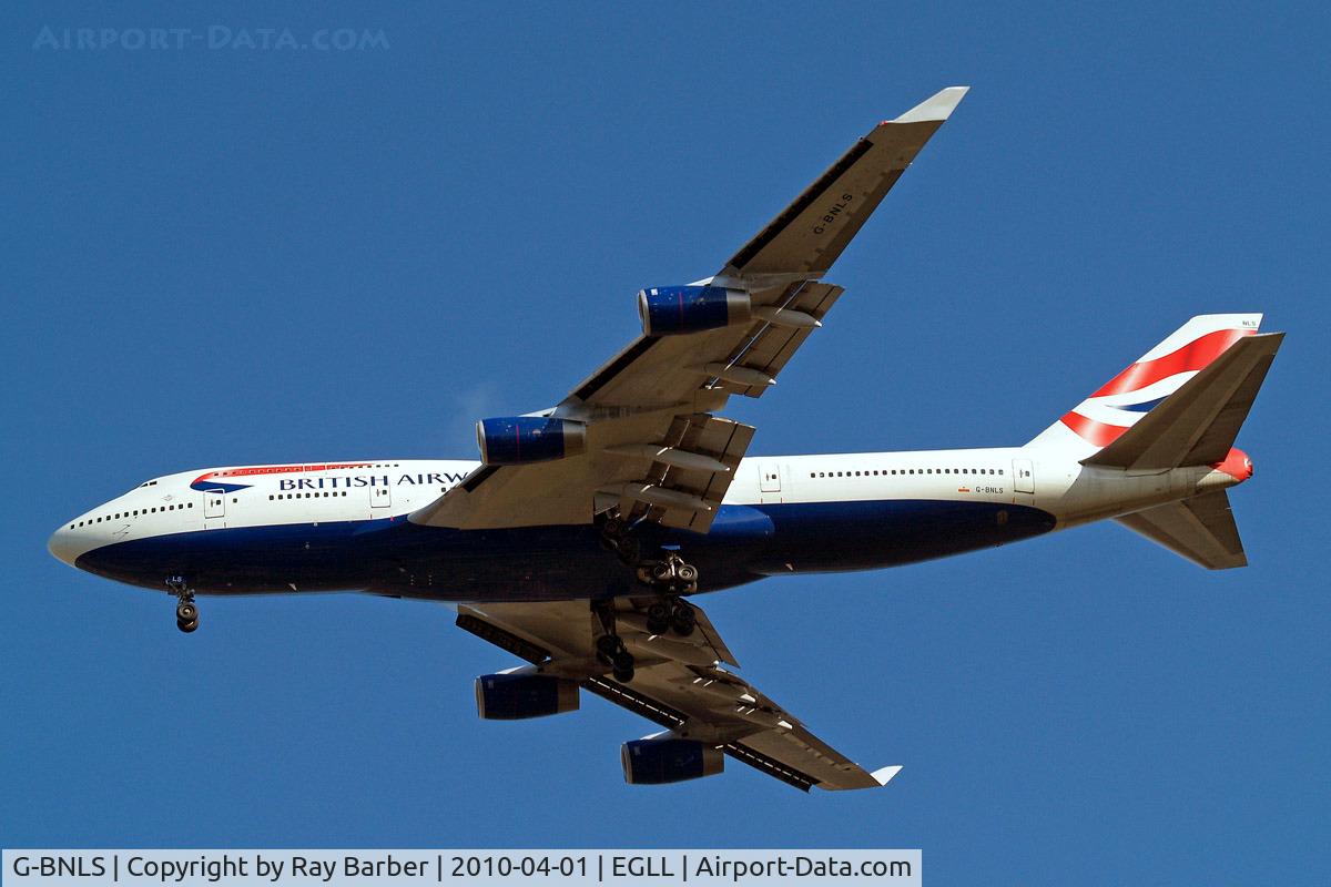 G-BNLS, 1991 Boeing 747-436 C/N 24629, Boeing 747-436 [24629] (British Airways) Home~G 01/04/2010. On approach 27R.