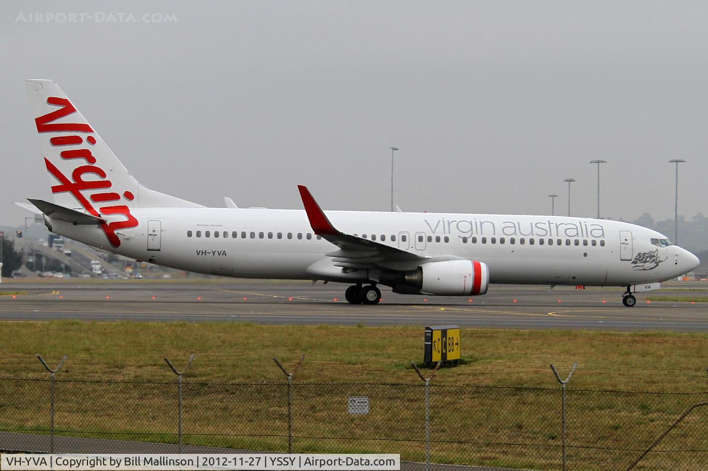 VH-YVA, 2011 Boeing 737-8FE C/N 40995/3680, taxiing from 34R