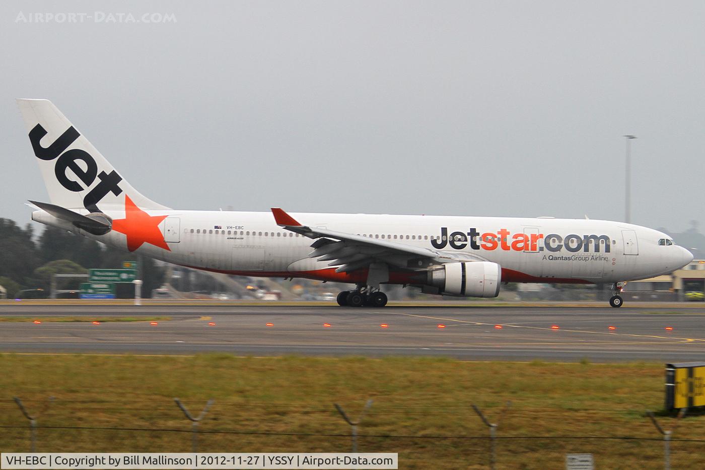 VH-EBC, 2003 Airbus A330-201 C/N 0506, taxiing from 34R