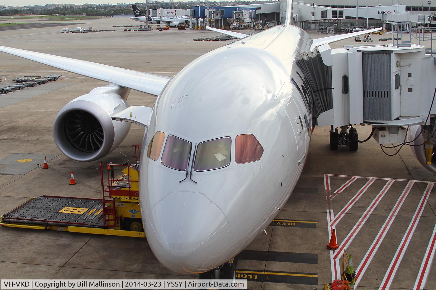 VH-VKD, 2013 Boeing 787-8 Dreamliner C/N 36229, ready for its pax