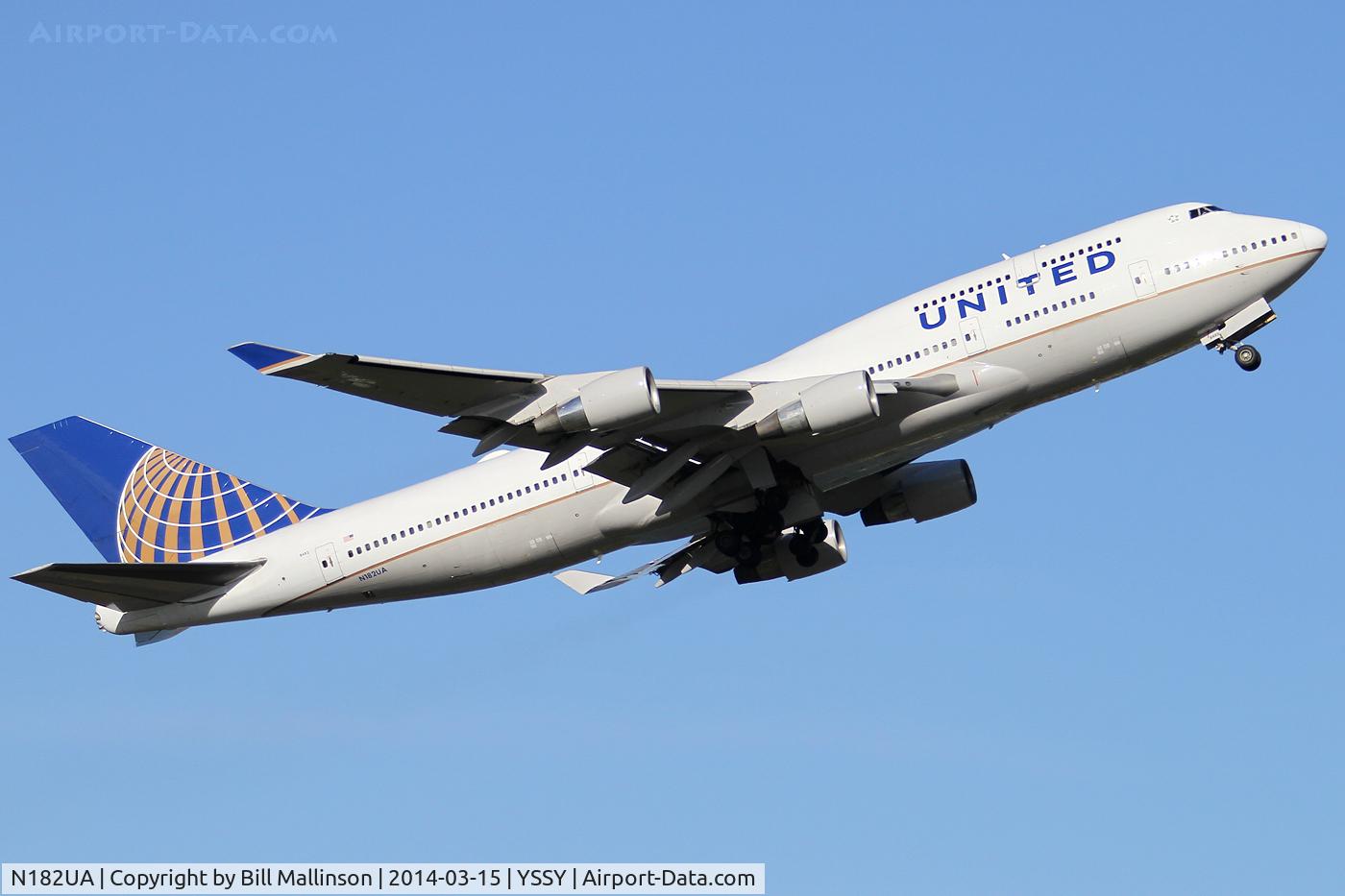 N182UA, 1991 Boeing 747-422 C/N 25279, away from 34L