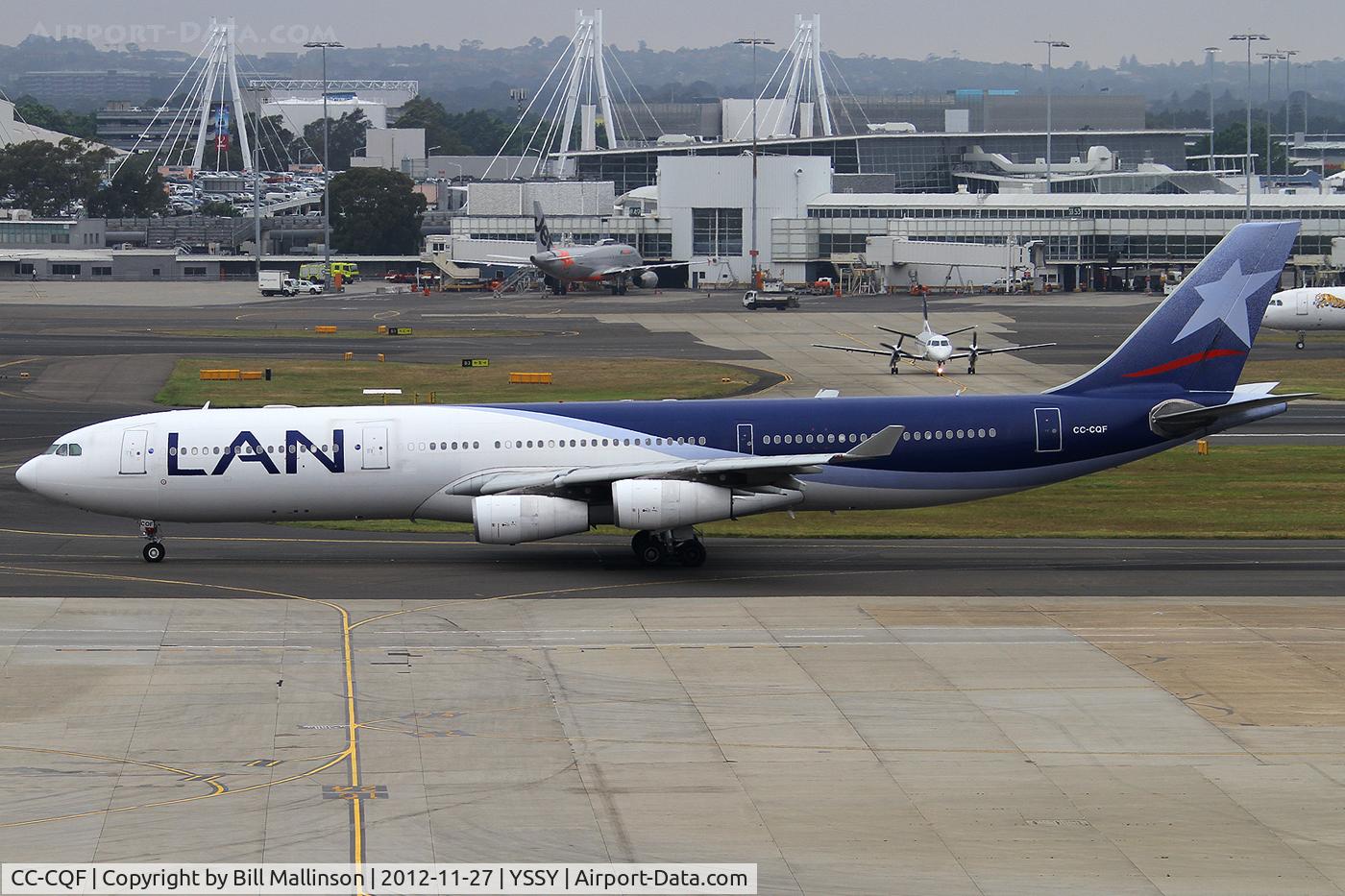 CC-CQF, 2001 Airbus A340-313X C/N 442, taxiing to 16R