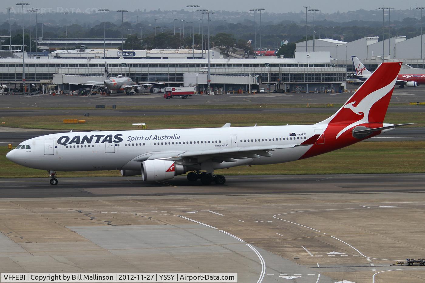 VH-EBI, 2008 Airbus A330-203 C/N 898, taxiing to 16R