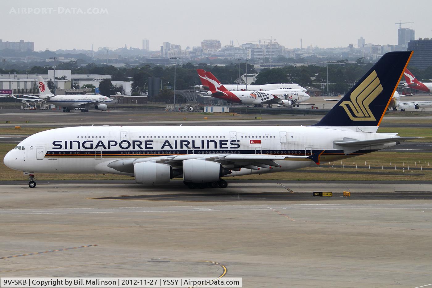 9V-SKB, 2006 Airbus A380-841 C/N 005, taxiing to 16R
