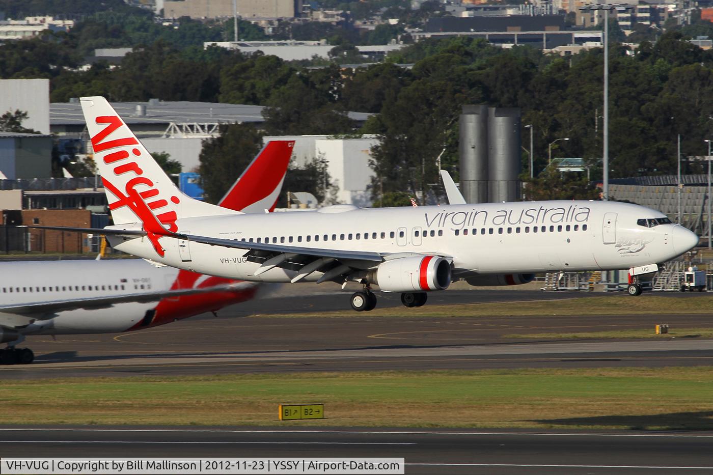 VH-VUG, 2006 Boeing 737-8FE C/N 34438, ready for 16R